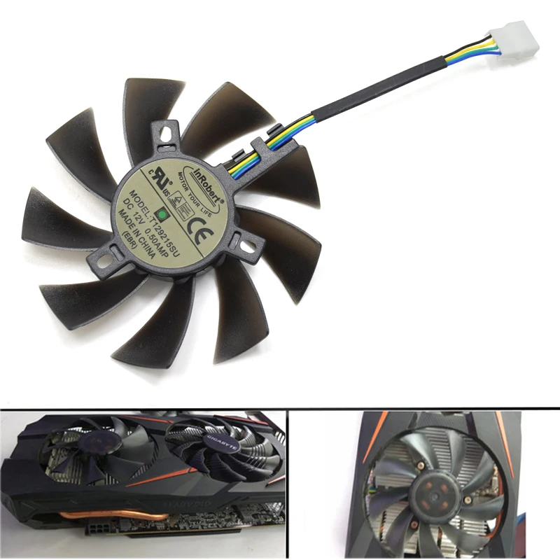 NOI 85MM T129215SU 4Pin DOUĂ-Rulment Cooler Ventilator Pentru Gigabyte GeForce GTX 1050 Ti RX 480 470 570 580 GTX 1060 G1 Card Grafic 3