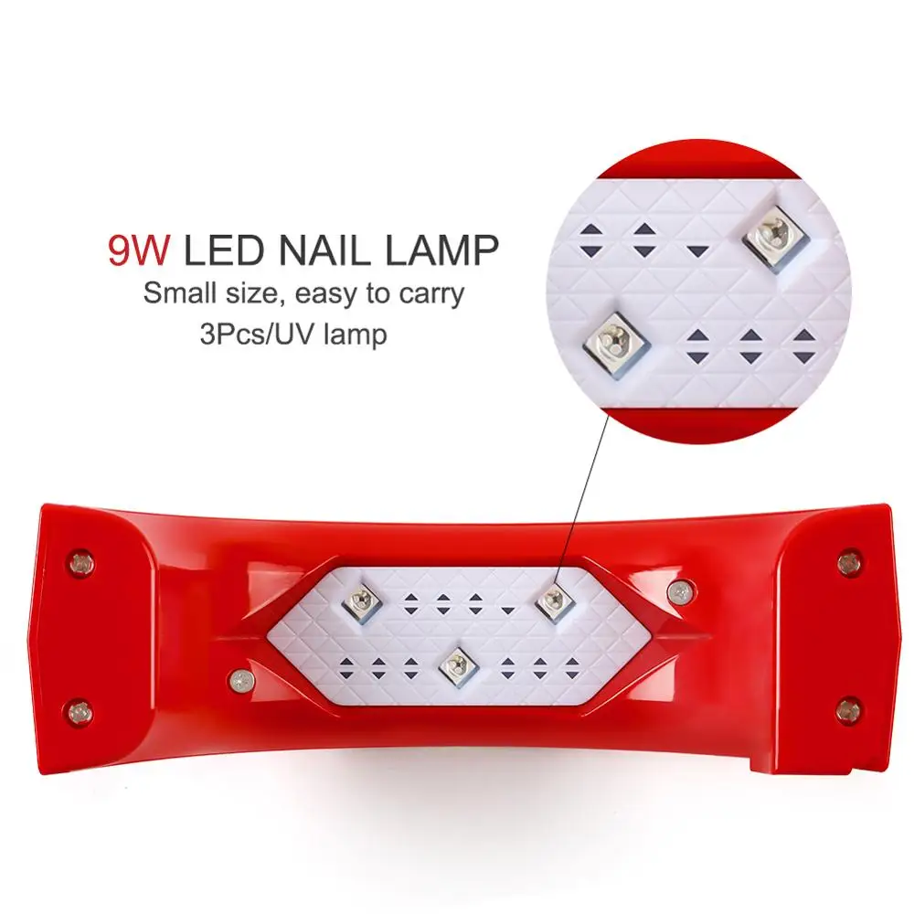 Noi 9W USB Mini Lampa LED Portabil Pentru Unghii Uscător de Curcubeu în Formă de Lampă de Unghii Uscare UV Pentru Gel lac de Unghii Uscator de Unghii Instrument 3