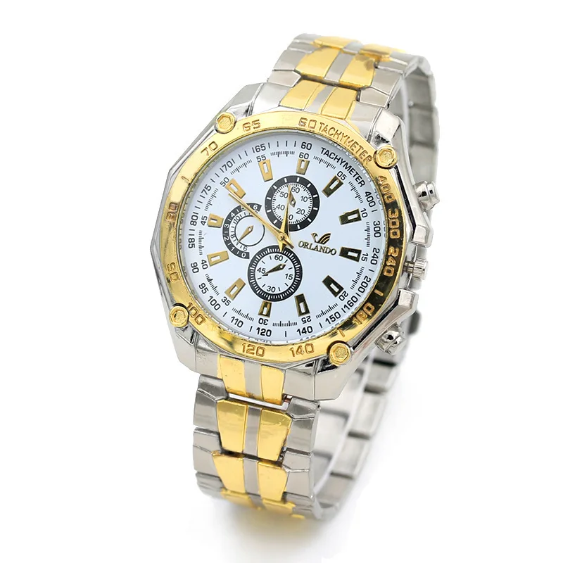 ORLANDO Ceasuri Bărbați Ceasuri de Aur din Oțel Inoxidabil Cuarț de Afaceri de Lux Ceasuri Barbati, administrat de omul relogio masculino reloj hombre 3