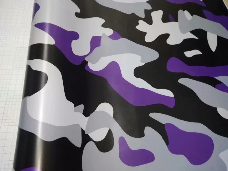 Premium negru violet alb de Camuflaj Folie de Vinil Folie Auto Folie Auto DIY Styling Autocolant Camo Masina Folie de Ambalaj Cu Aer de Presă 3