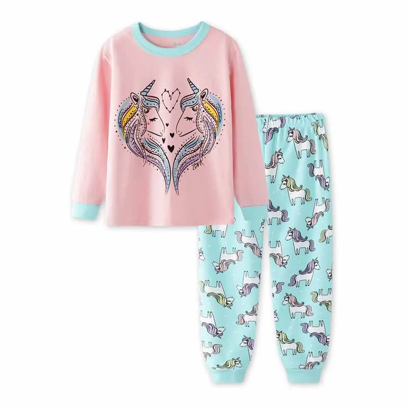 Puțin maven Pijamale Unicorn Fete pentru copii de Toamna pentru copii pijamale Animal Florale pentru Copii Pijamale pentru Fete Pijamale 3