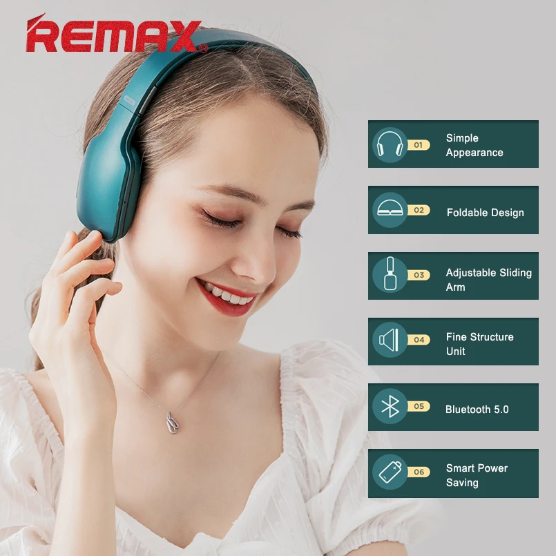 REMAX Moda Ultra-subțire Wireless Casti HIFI Stereo 5.0 Căști Bluetooth All-inclusive Muzica Căști Sport Căști 3