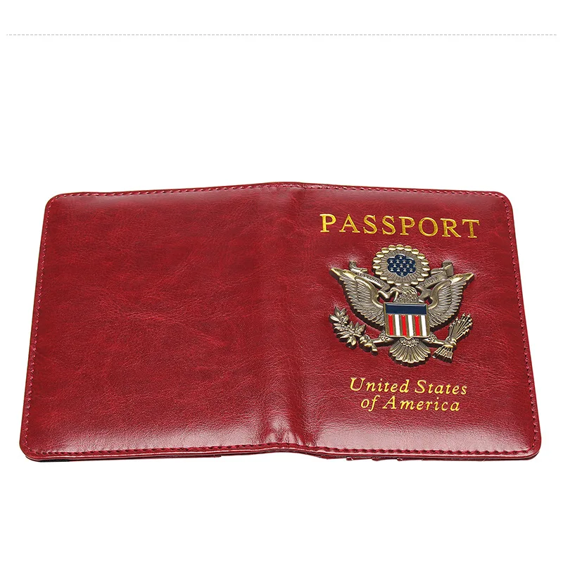 RFID Anti-Magnetic Capac Pașaport Pașaport Titular statele UNITE ale americii Insigna Metalică Sac Multi-Card Banda Elastica Pașaport Caz 3
