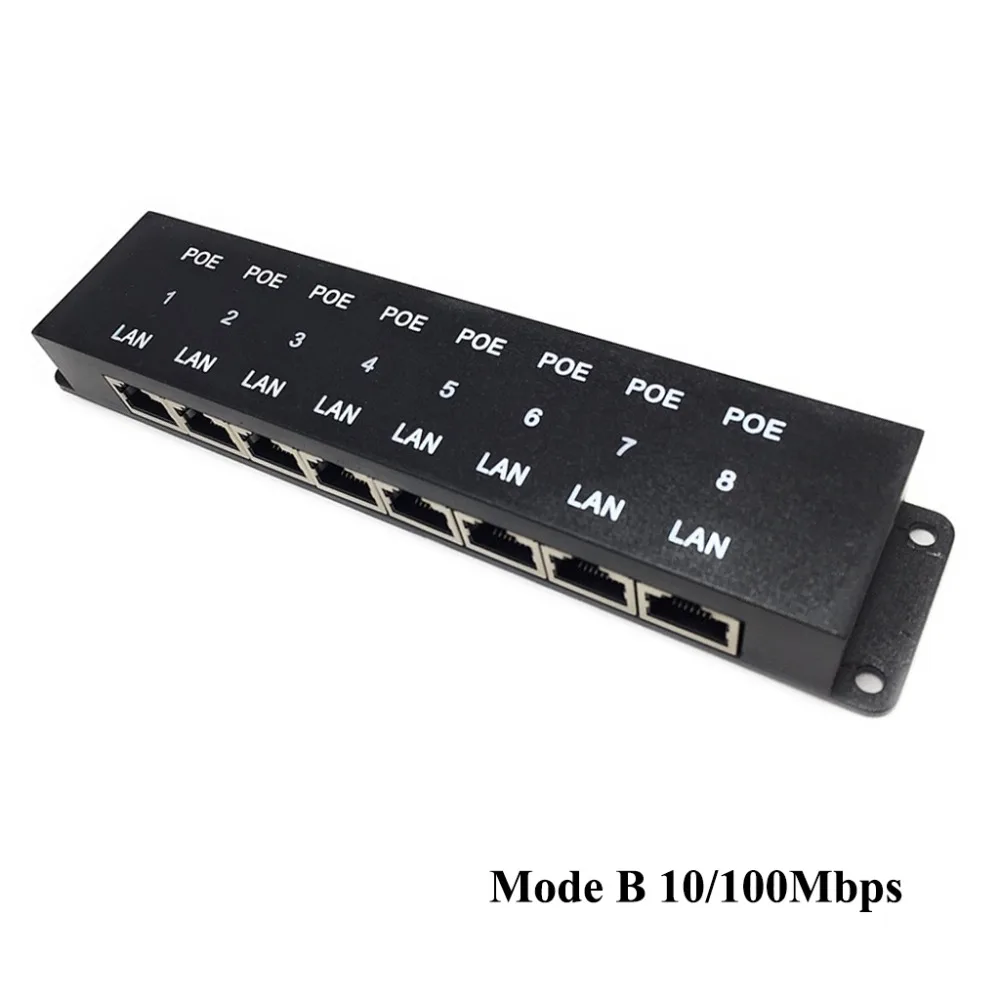 Security 8-port POE Power over Ethernet pentru Camera IP Ubiquiti și MikroTik 100Mbps pentru până la 8 dispozitive 3