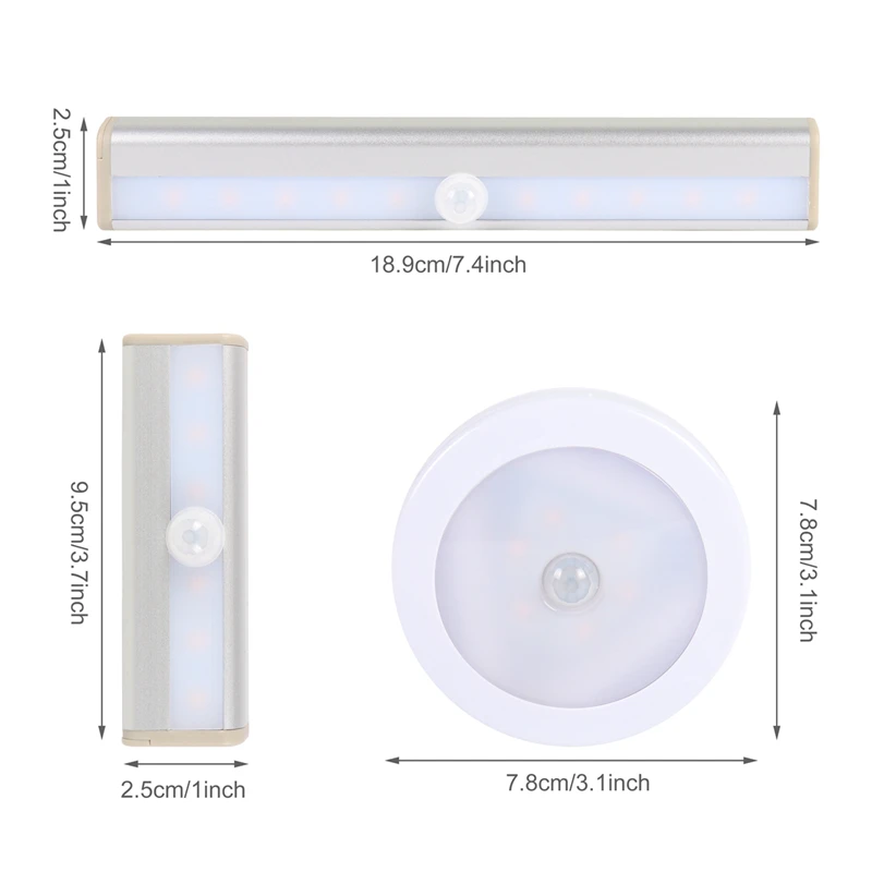Senzor de mișcare fără Fir, Lumini de Noapte Decor Dormitor LED Lumina Detector de Perete Decorativ, Lampa Scara Dulap Cameră Culoar de Iluminat 3