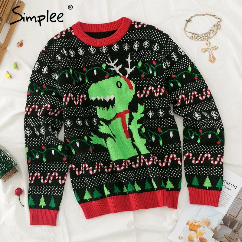 Simplee O-gât bărbați femei pulover de Crăciun de Iarnă, moș crăciun, pom de Crăciun reni model jumper Plus dimensiune se potrivesc cu puloverul 3