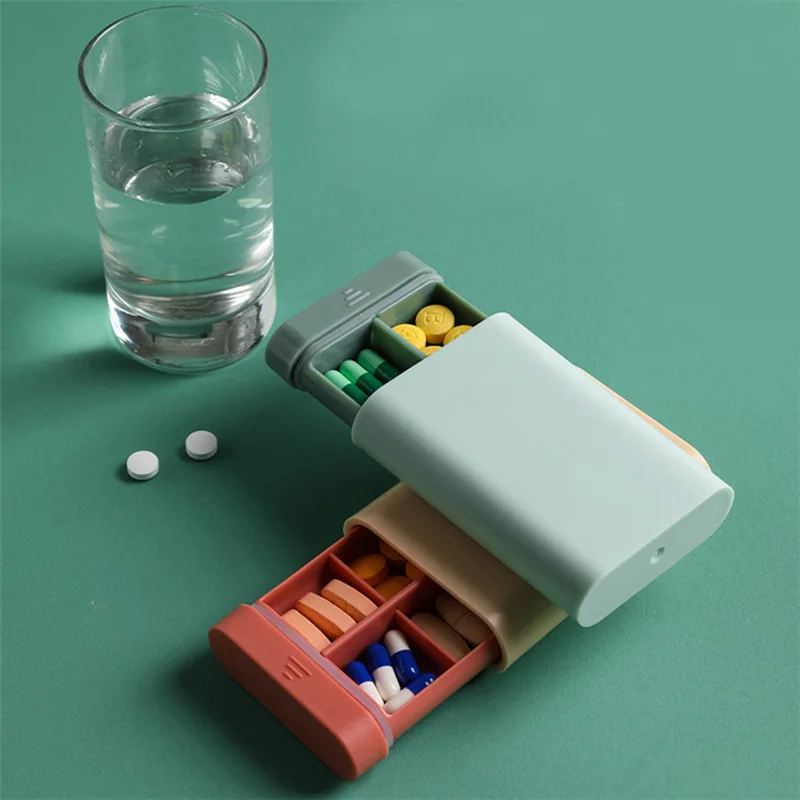 Săptămânal Cutie Portabil sertar Pastila Organizator Cazuri Plastic Medicina de Stocare Dozator Cutter Cazuri de Droguri pentru a Călători pastila caz 3