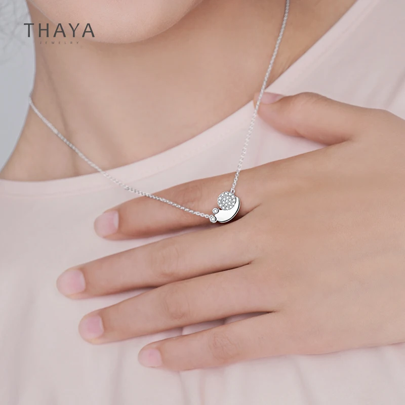 Thaya S925 Argint Design de Brand Melci Colier Placate cu Zircon Pandantiv Colier 45cm Lanț de Bijuterii Pentru Femei Elegante Bijuterii Fine 3