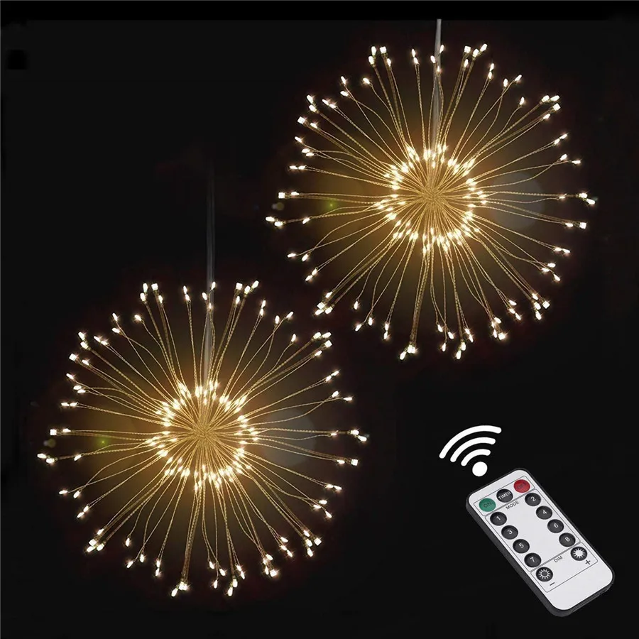 Thrisdar 120LED foc de Artificii Explozie de Stele de Crăciun Zână Șir de Lumina Cu Telecomanda Starburst Cupru Agățat LED String Garland 3