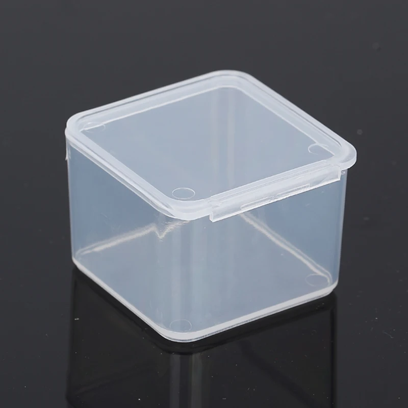 Transport gratuit din Plastic Transparent Cutii Mici pătrate ,Ambalaj cutie depozitare , cu capac pentru cutie de bijuterii Accesorii de Finisare cutie 3