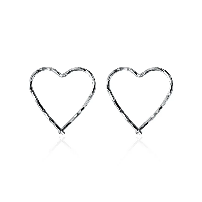 Trustdavis Argint 925 Geometrice Inima Hoop Cercei Pentru Piercing Femei de Moda de Argint 925 Cercei Bijuterii DT68 3