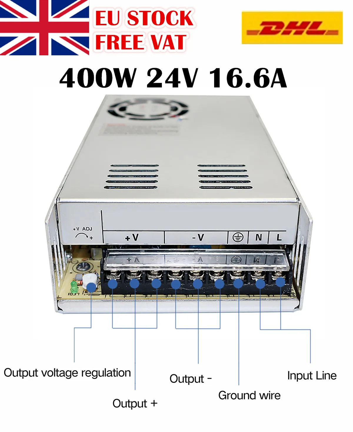 [UE de Livrare] DC 400W 24V Alimentare de Comutare 16.6 O Imprimantă 3D pentru CNC Router Singură Ieșire Spumare Moara de Tăiat cu Laser 3