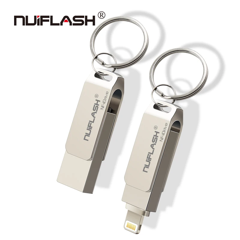 USB Flash Drive Pentru iPhone X/8/7/7 Plus/6/6s/5/SE/ipad 2 IN 1 Pen Drive Memory Stick 16GB 32GB 64GB 128GB Pendrive usb 2.0 3