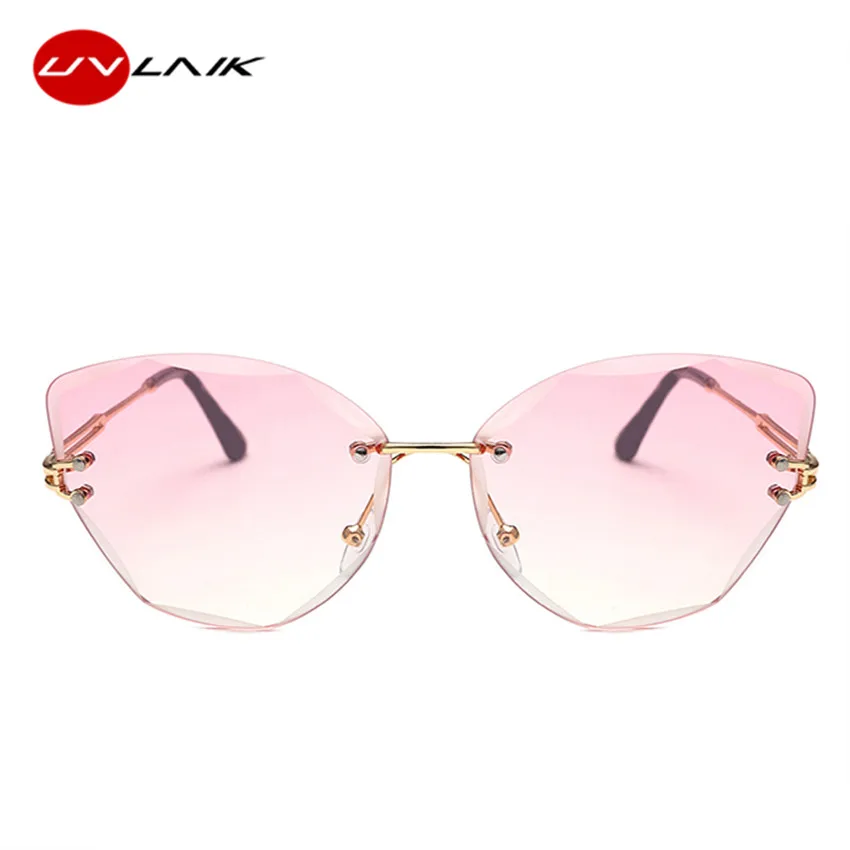 UVLAIK de Lux Italia Brand Ochi de Pisica ochelari de Soare Femei Epocă fără ramă Gradient Doamna Ochelari de Soare UV400 Ochelari Fara rama 3