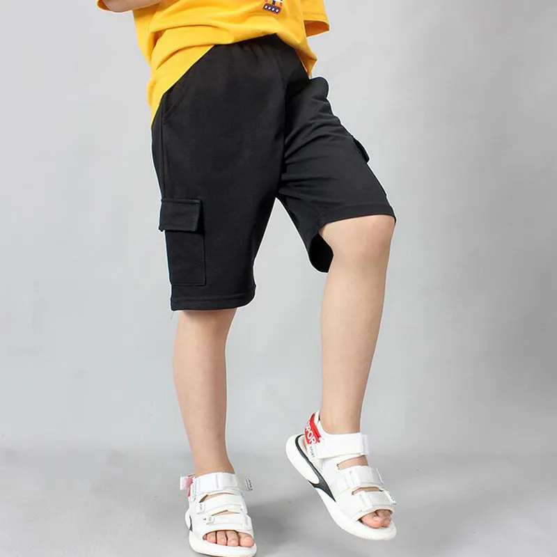 Vara Baieti pantaloni Scurți Pantaloni Casual Pentru Copii din Bumbac pentru Copii pantaloni Scurți Largi Adolescent Pantaloni Sport de Agrement Îmbrăcăminte 5-12T 3