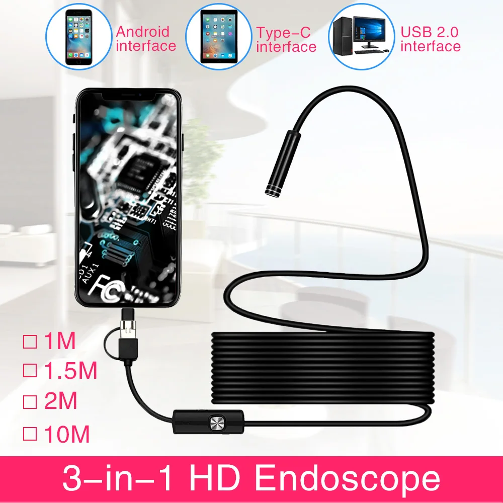 Wifi Endoscop cu Camera HD USB Android Endoscop Impermeabil 6 LED Puncte de Inspecție Camera Endoscop Pentru Android PC-ul Pentru Iphone 3