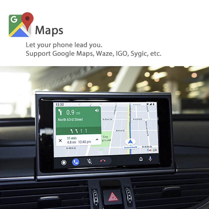 Wireless CarPlay Pentru Audi A6 A7 C7 2012～2018 MMI 3G RMC Sistemul Android Auto Mirror link-ul de Control Vocal Siri 3