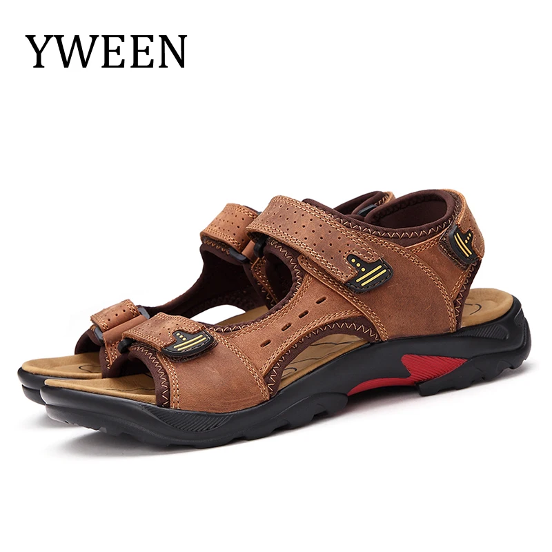YWEEN Vânzare Fierbinte Sandale Barbati din Piele Barbati Pantofi de Vara Barbati Casual Papuci Barbati de Dimensiuni Mari Sandale Marimea 38-48 3