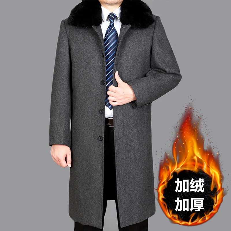 Și Jachete 2020 Haine de Blana de Iepure Om Brand-Îmbrăcăminte pentru Bărbați Long Geaca de Iarna de Lana Palton Barbati Trenci ofițeresc WUJ1190 3