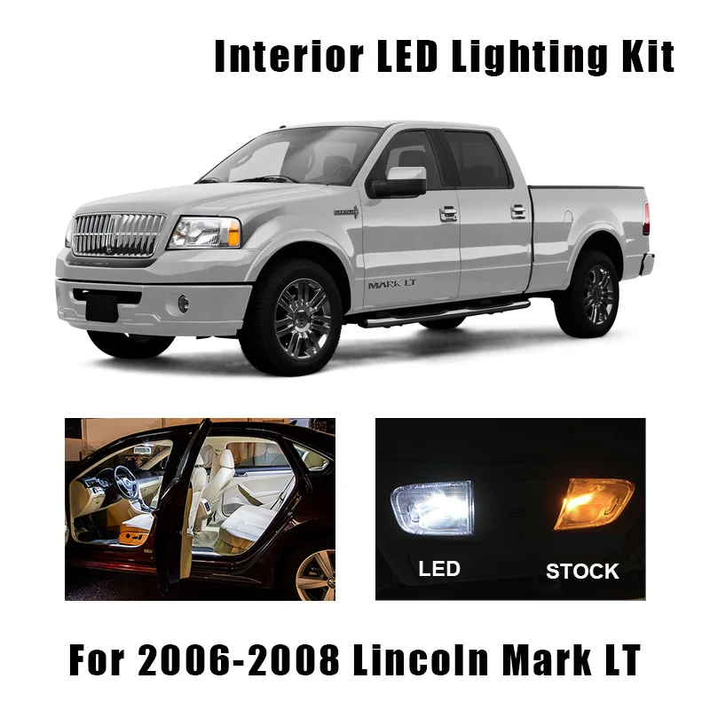 10buc Alb Canbus fara Eroare Becuri cu LED-uri Kit Pentru Lincoln Mark LT 2006 2007 2008 Interior Acoperiș Lectură Harta Dom Licență Lumina 4