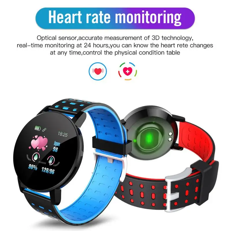 119Plus Bluetooth Ceas Inteligent Bărbați Tensiunii Arteriale Smartwatch Femei Watch Sport Tracker WhatsApp Pentru Android Ios PK B57 116 D13 M4 4