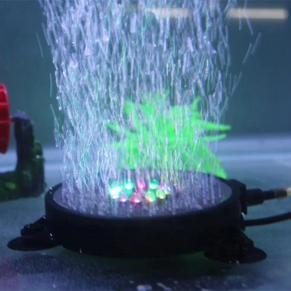 12LED Subacvatice RGB cColorful Gradient Acvariu cu Bule de Aer Lumina Rezervor de Pește Perdea de Aer cu Bule de Piatră Disc Submersibile Lumina 4