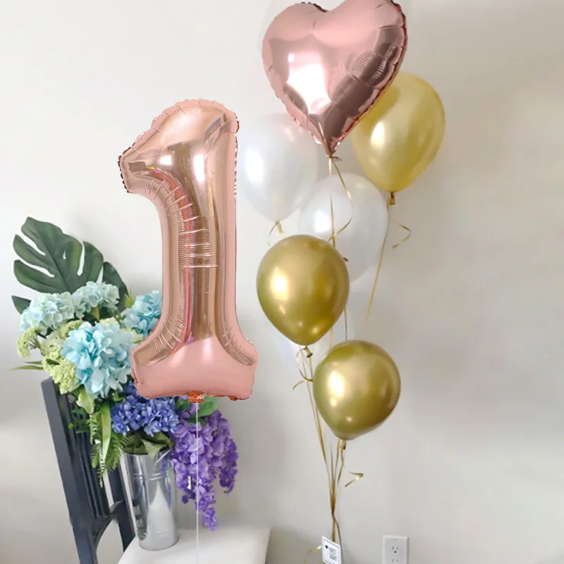 1set de Colorat de Ziua Confetti Balon 0-9 Număr Baloane Folie copil Copil Duș Petrecere de Nunta Decoratiuni Consumabile 4