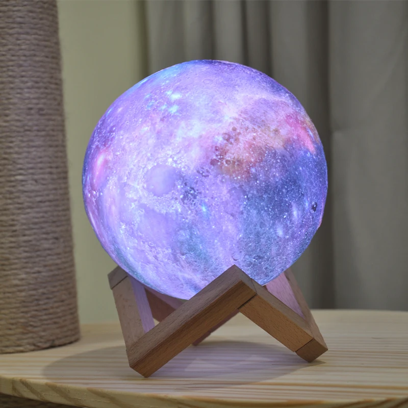 2019 Nouă Navă de Imprimare 3D Galaxy Lampa Ca Luna Lampă cel Mai bun Lumini de Crăciun Noaptea Lumina În Cameră Star Moon Light Decor 4