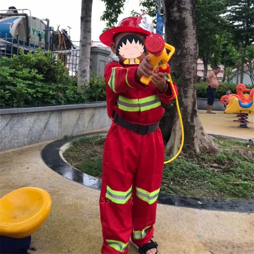 2020 Anul Nou Costum de Halloween pentru Copilul Pompier Uniformă Copii Sam Cosplay Pompier Joc de Rol Fantezie Haine Băiat Petrecere de Lux 4