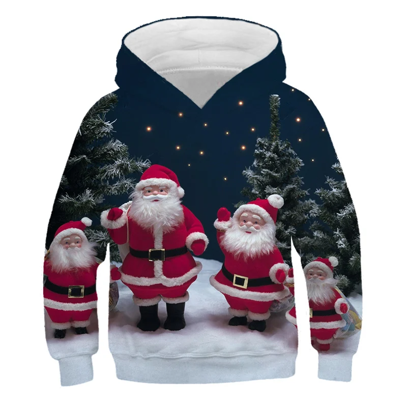 2020 iarnă Crăciun 3D Băieți Fete Hanorace Moș Crăciun Hanorac cu Gluga Casual Streetwear Toamna și iarna Haine de moda 4