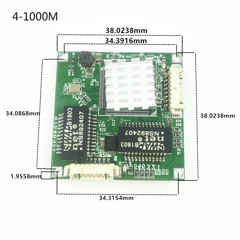 3/4port switch Gigabit module este PCBA bord 3/4port 10/100/1000m de contact port mini switch module din 5 pin cablu 4