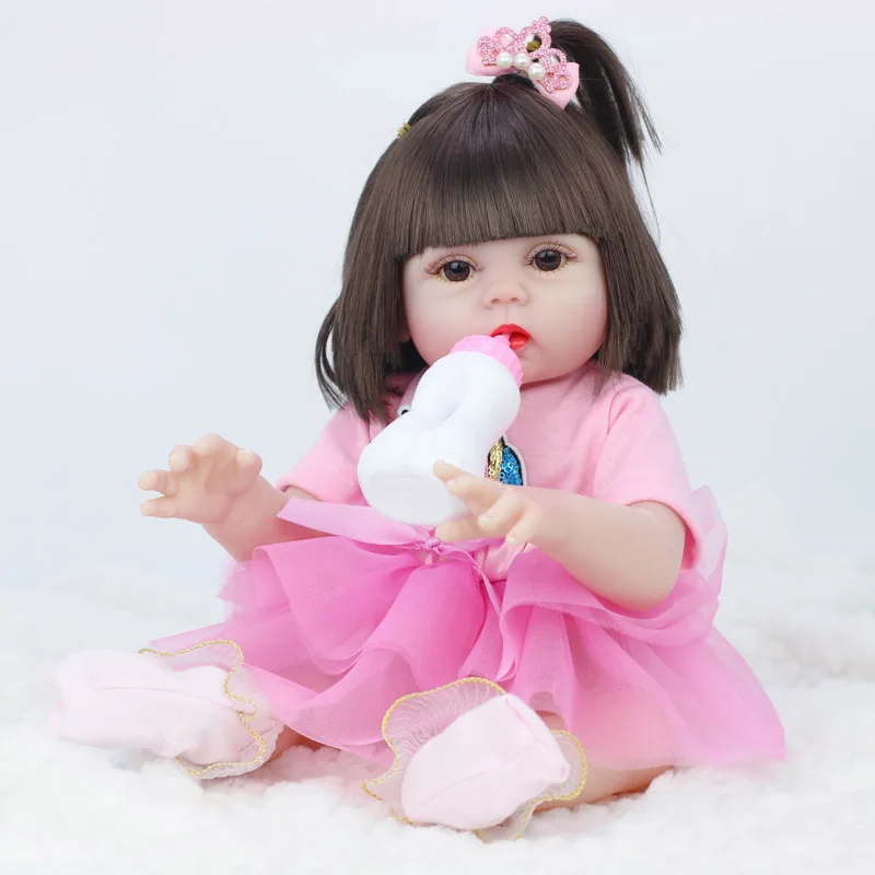 45cm Păpuși pot pipi copil bebe papusa reborn Simulare de Păpuși pentru Copii din Silicon Moale Renăscut Copilul Jucării pentru Copii pentru Fete Pentru Copii 4