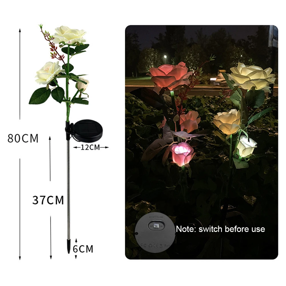 4Type Flori LED-Gazon-Solar-Lămpi Rime Trandafir Crin rezistent la apa-IP66 600MAH Curte Gazon Calea Nunta Lumini de Crăciun în aer liber 2020 4