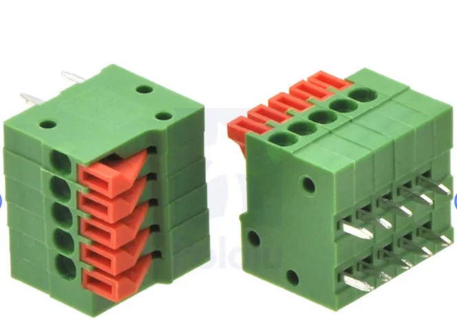 50PCS 2.54 mm Pas de Primăvară Blocuri Terminale Conector 2/3/4/5/7P 8P 10P KF141R Direct Pin Verde de Protecție a Mediului 150V/2A 4