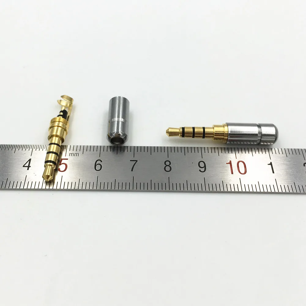 50Pcs Mini de 3,5 mm 3 4 Pol Jack Stereo de sex Masculin Conector Audio Adaptor pentru Casti Asamblare DIY/Repararea Culoare Argintie 4