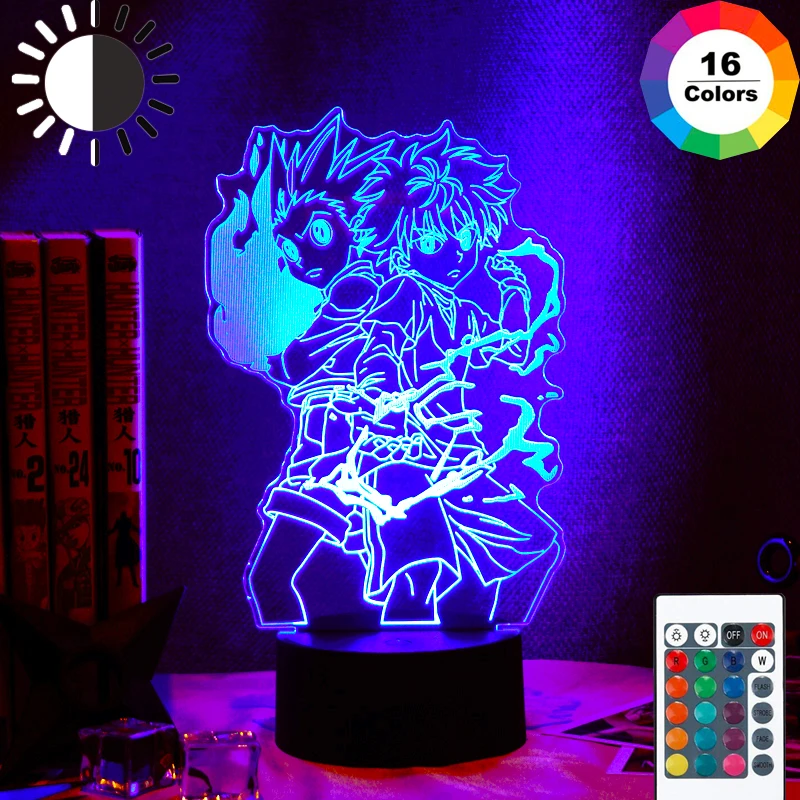Anime Hunter X Hunter Kurapika Figura Noapte Ligh Acrylict Lampa Pentru Copil Decor Dormitor De Iluminat Pentru Copii Camera Veioza Cadou 4