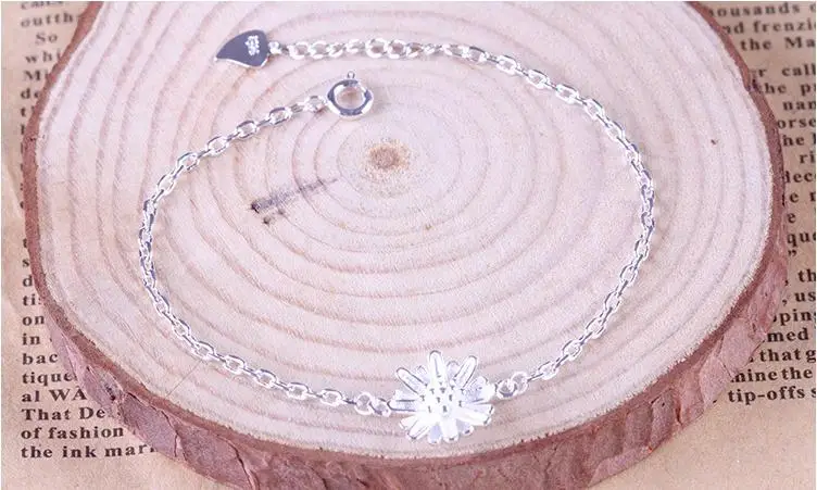 Argint 925 doamnă dulce proaspătă, de vară, floarea-soarelui doamnelor'bracelets femei bijuterii wholeslae picătură de transport maritim Anti-alergie 4