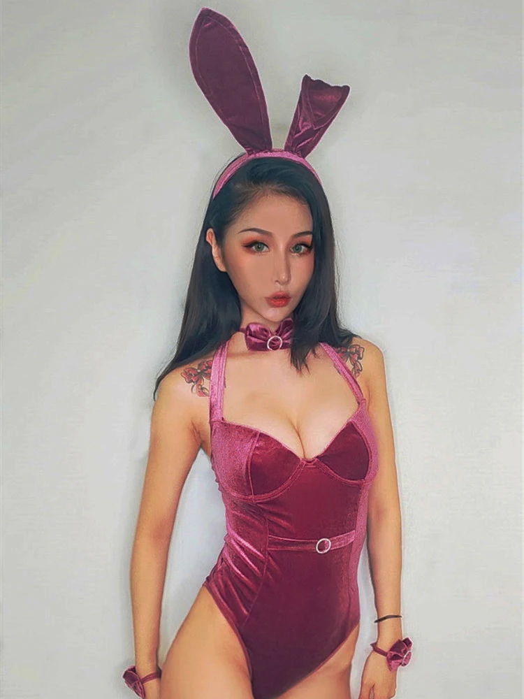 Catifea Iepure Sexy Play Bunny Fata Sex Acasa Erotic Lenjerie Sexy, Uniforme Anime Cosplay Salopeta Ddlg Seară Bunny Costum De Menajera 4