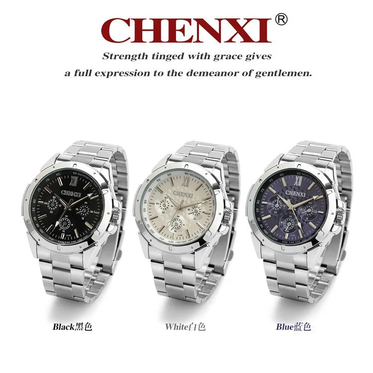 CHENXI Bărbați din Oțel Inoxidabil Trupa Ceasuri Bărbați Cuarț Ceas Bărbat de Lux Brand de Moda Ceas Ceasuri de mana Montre Homme xfcs 4