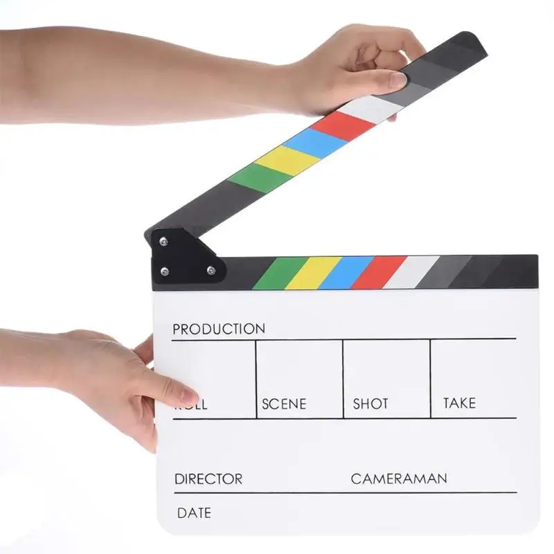 Colorate Clapperboard Acrilice Clapper Board Dry Erase Regizor de Film TV Film de Acțiune Ardezie Bate Manual Taie Propunerii pentru Studio 4