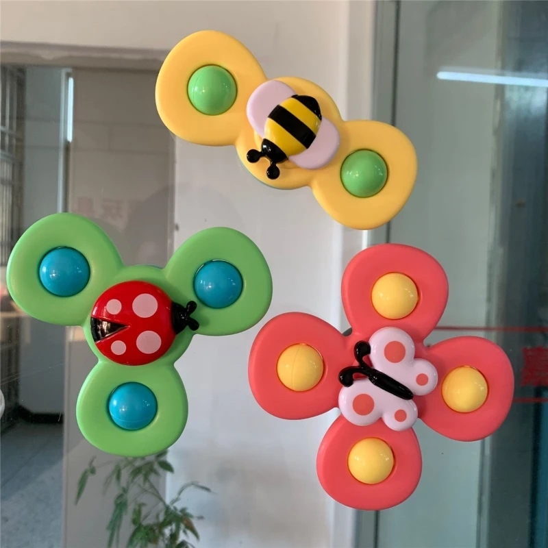 Copilul Mare Desene animate Insecte Flori Spinner Frământa Spinner Top Cu Fraier Mese-masa de Jucării pentru Baie Jucării 4