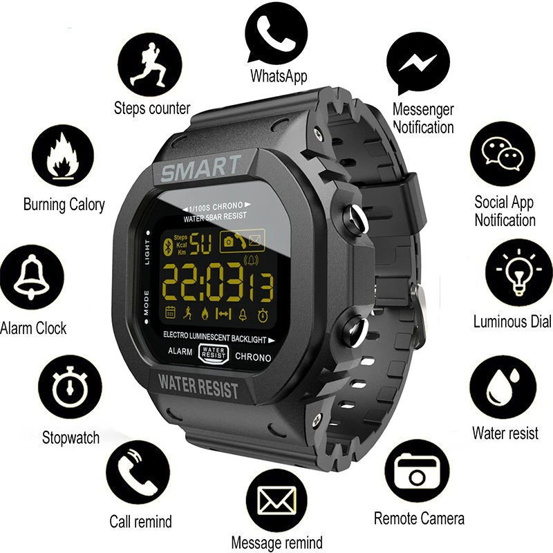 COXRY Dreptunghi Ceas Inteligent Ceasuri Sport Barbati Bratara 2019 Funcționare Smartwatch Femeile Electronice Digitale Ceas de mână Ceas Deșteptător 4