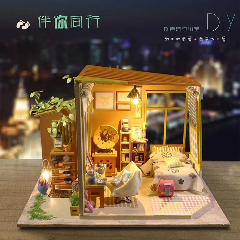 DIY Asambla Casă de Păpuși case de păpuși în Miniatură Mobilier casă de Păpuși Set Kit Jucarii pentru Copii Cadou de Crăciun 4