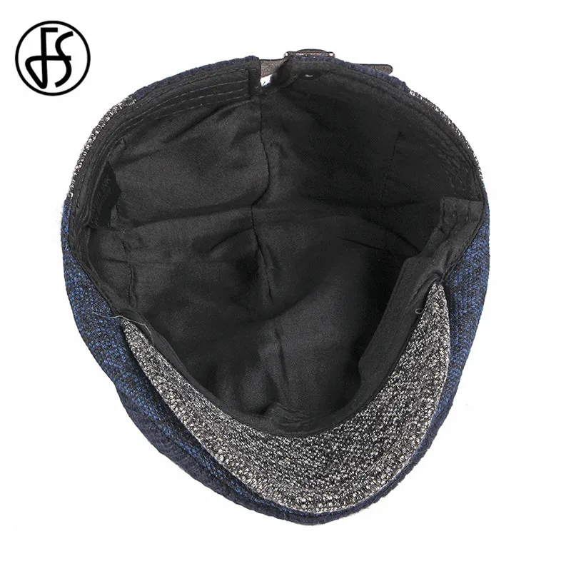 FS Bumbac Bereta Cap Negru de Primavara Toamna Hat pentru Barbati Femei Reglabil Ivy vânzător de ziare Capac Plat de Înaltă Calitate, Solid Berete Tricotate Pălărie 4