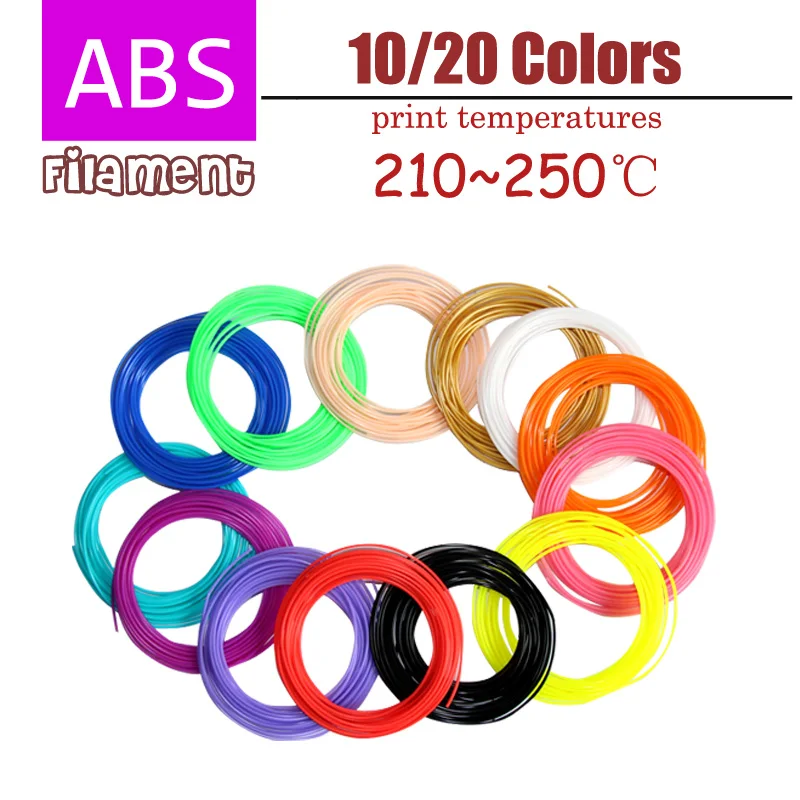 Lihuachen ABS filamente de 1.75 mm Materiale de Imprimare 3D 5Meters 10 Metri 10Colors 20Colors 100Meters 200Meters 4