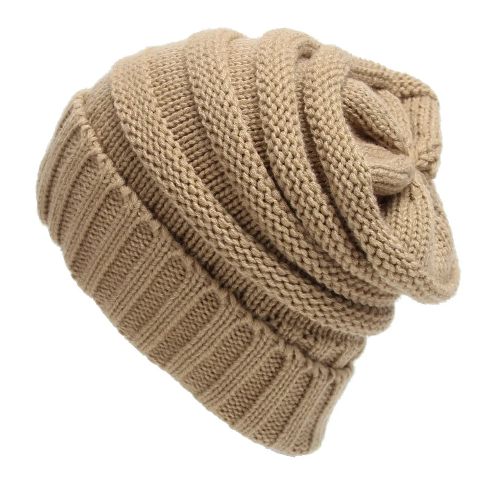 Moda de iarnă Lână Pălărie Fără Marcarea Tricotate Pălărie Beanie Gros și Cald Doamnelor Casual Craniu Palarie 4