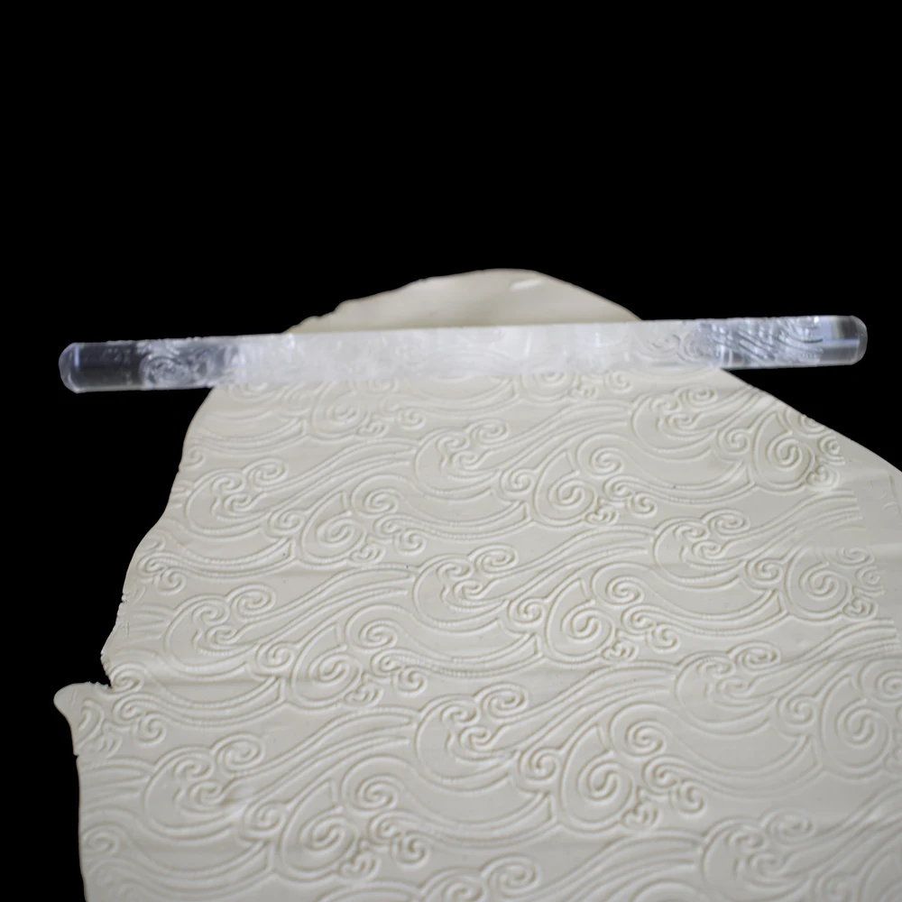 Model de val Transparent Acrilic Ac de Rulare Lut DIY Relief Textura de Imprimare Klei Lut Polimeric Instrumente roll 4