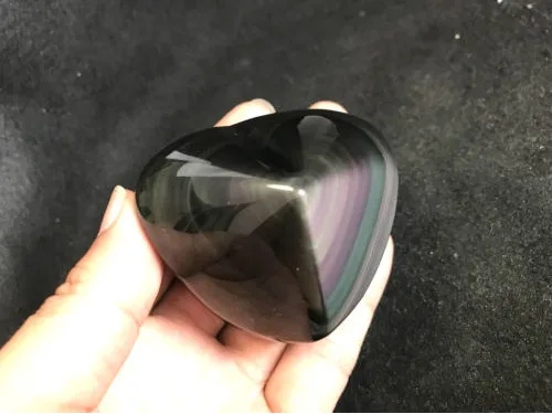 Naturale curcubeu obsidian mână-sculptate inimile cadouri 4