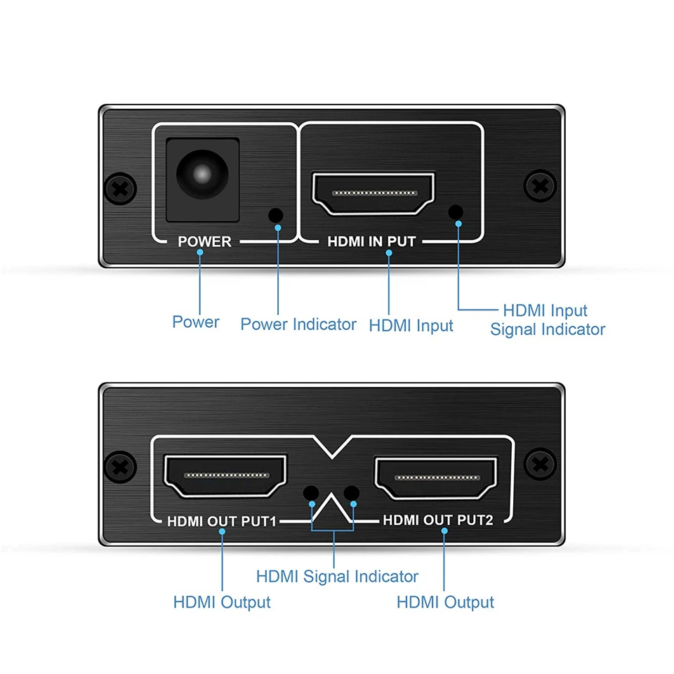Navceker UHD 4K cu HDMI 2.0 Spliter 1x2 Suport HDCP 1.4 3D Splitter-ul HDMI 2.0 4K 1 Intrare-2 Ieșire Casetă de Comutare Pentru Blu-ray, DVD, HDTV 4