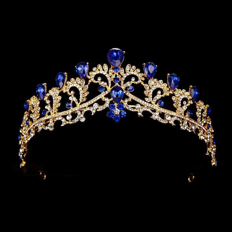 Negru Coroana nunta tiara bentita strasuri de Mireasa Accesorii de Par vintage coroane mireasa diademă concursuri de cap de păr bijuterii 4